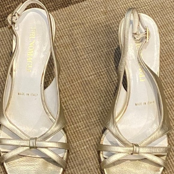 Bruno Magli Gold Sandals - Picture 2 of 6